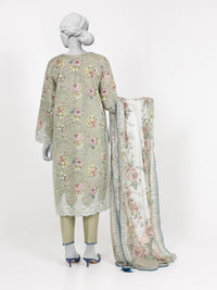 3Pc Stitched Lawn Embroidered Suit | PLSE251058