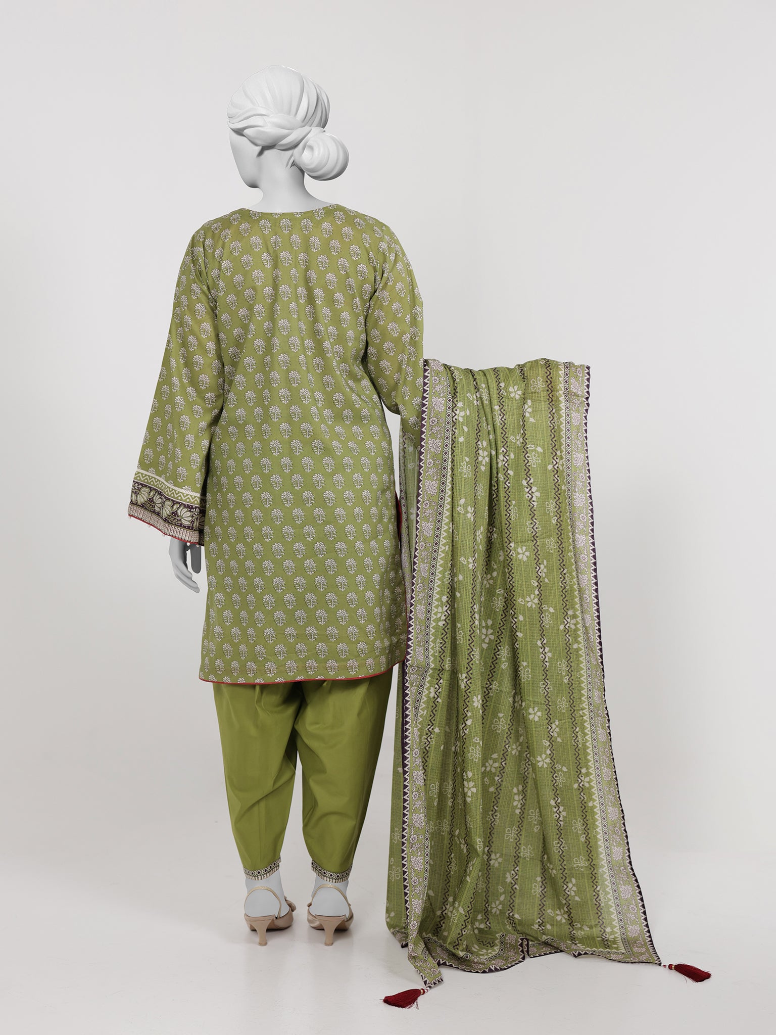 3Pc Stitched Lawn Embroidered Suit | PLSE251118