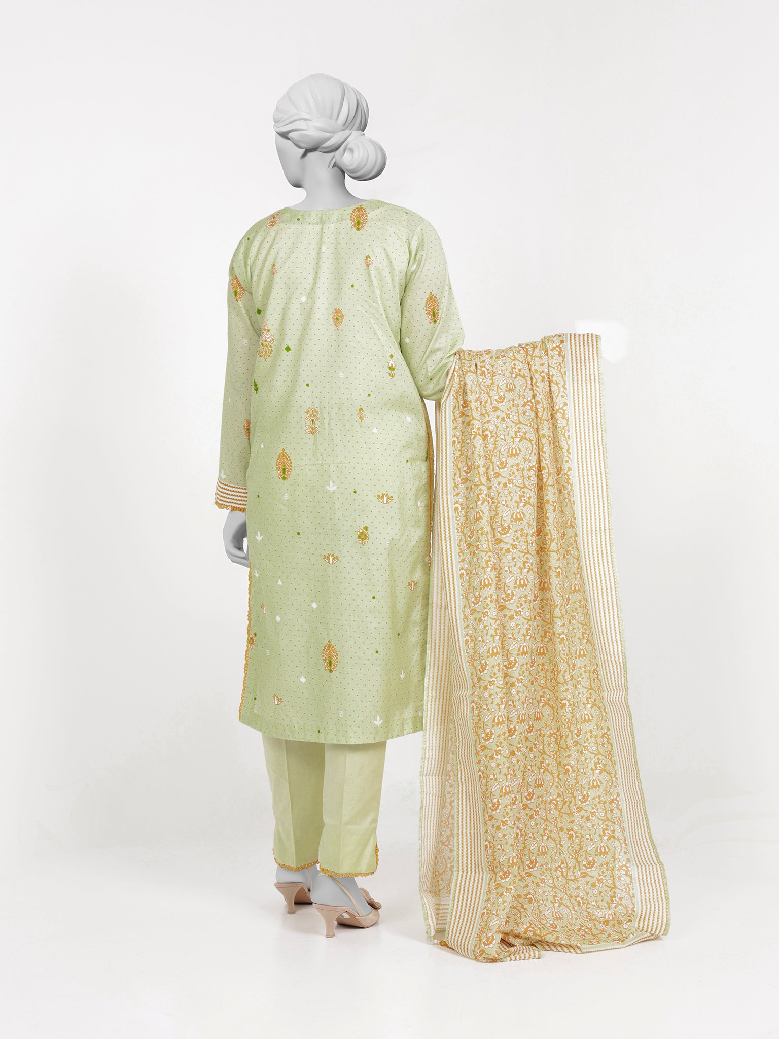 3Pc Stitched Lawn Embroidered Suit | PLSE251119