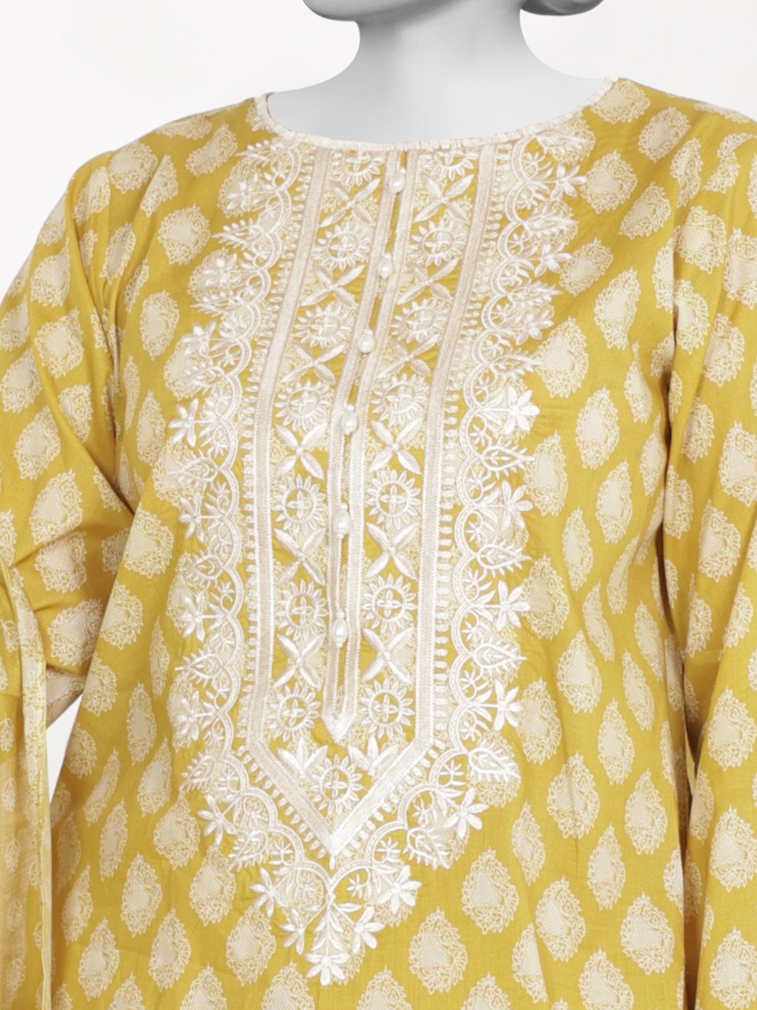 3Pc Stitched Lawn Embroidered Suit | PLSE251131