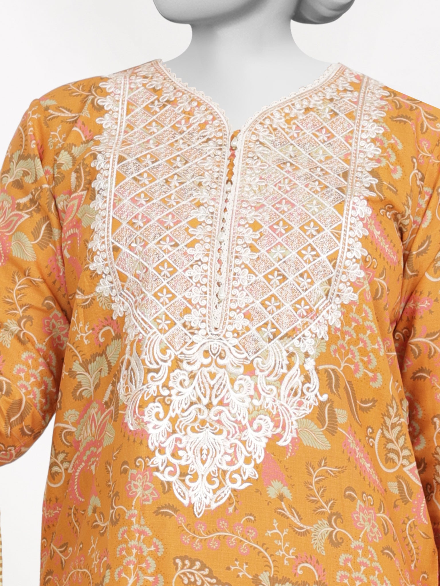 3Pc Stitched Lawn Embroidered Suit | PLSE251162