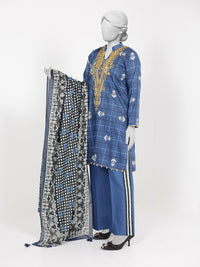 3Pc Stitched Lawn Embroidered Suit | PLSE251508