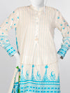 Off White Blue Lawn 3 Piece Stitched Suit | PLS-24-7528