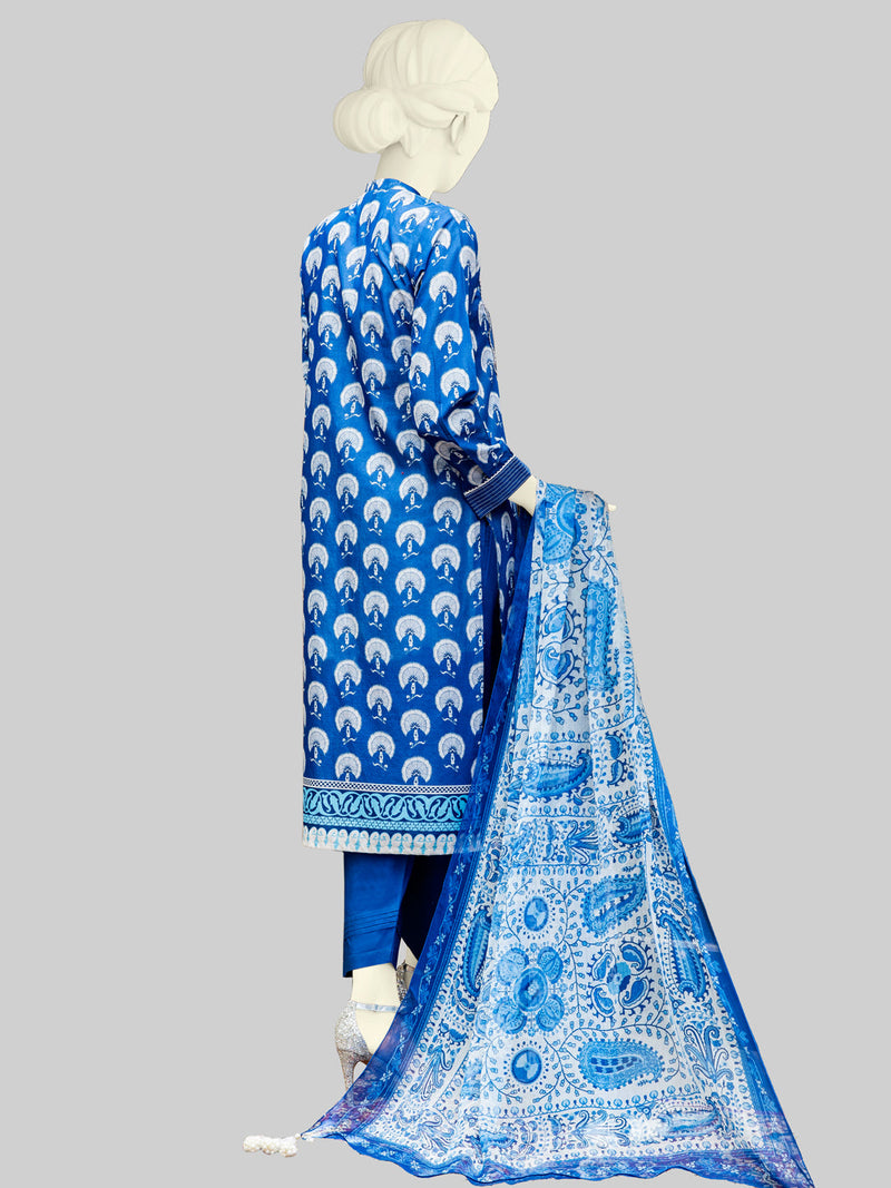 Blue Lawn 3 Piece Stitched Suit | PLS-24-7531