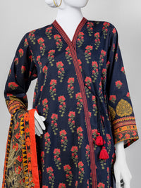 Lawn Printed 3 Piece Unstitched Suit | PLU-24-1023