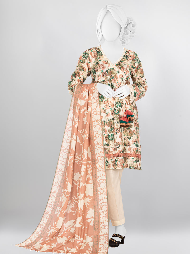 Lawn Printed 3 Piece Unstitched Suit | PLU-24-1064