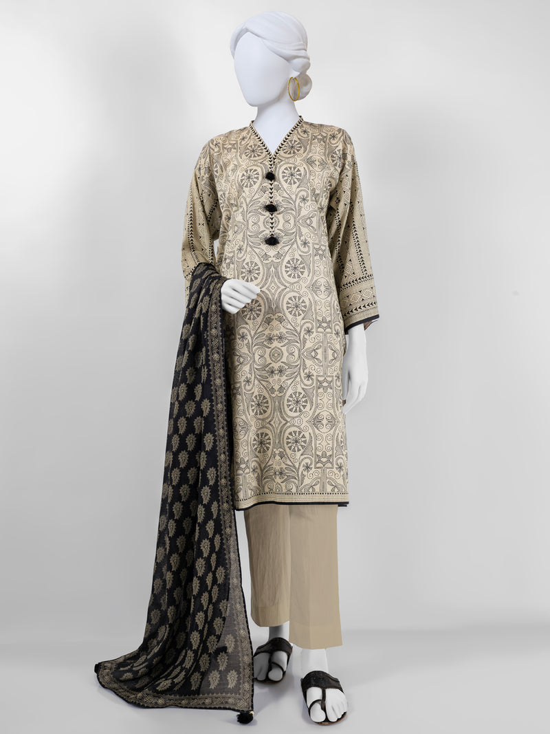 Lawn  Printed 3 Piece Unstitched Suit | PLU-24-1100