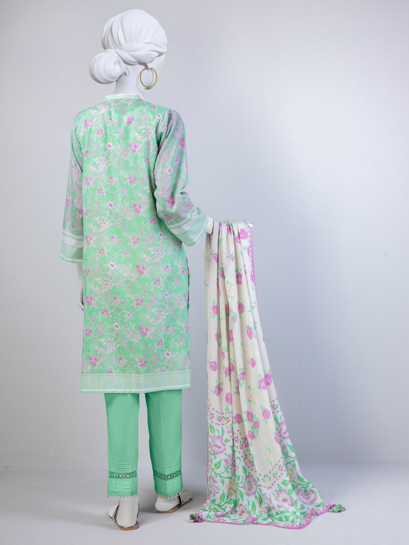 Lawn Printed 3 Piece Unstitched Suit | PLU-24-1104