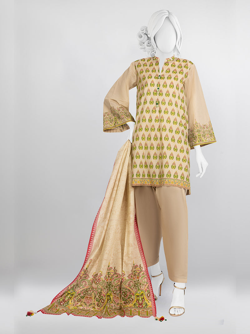 Lawn Printed 3 Piece Unstitched Suit | PLU-24-1107