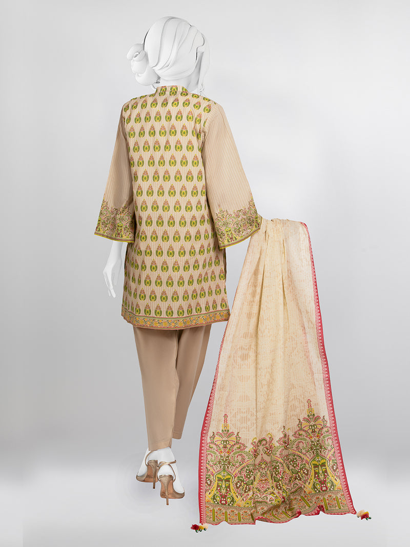 Lawn Printed 3 Piece Unstitched Suit | PLU-24-1107