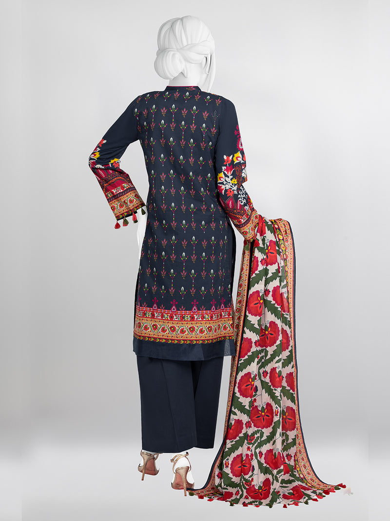 Lawn Printed 3 Piece Unstitched Suit | PLU-24-1109