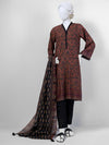 Black Brown Lawn 3 Piece Stitched Suit | PLS-24-7506