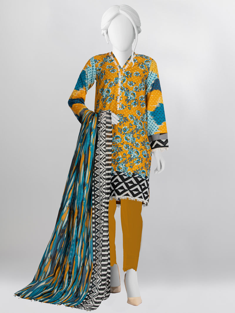 Lawn  Printed 3 Piece Unstitched Suit | PLU-24-1126