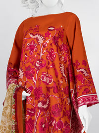 Orange Lawn 3 Piece Stitched Suit | PLS-24-7515