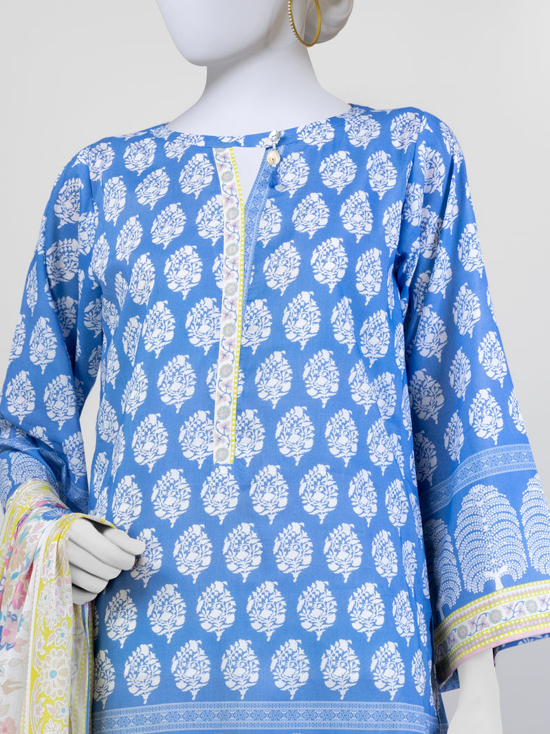 Lawn Printed 3 Piece Unstitched Suit | PLU-24-1139