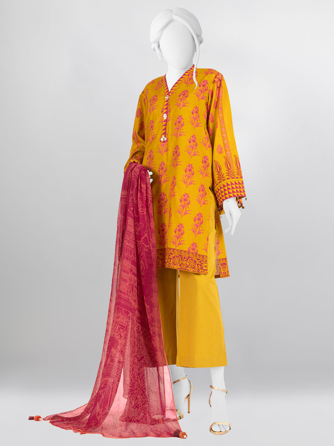 Pakistani Lawn 3-Piece Stitched Suit for women