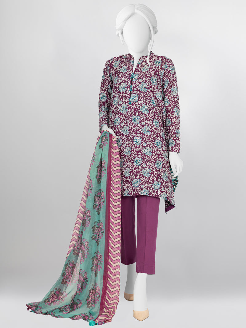 Lawn Printed 3 Piece Unstitched Suit | PLU-24-1150