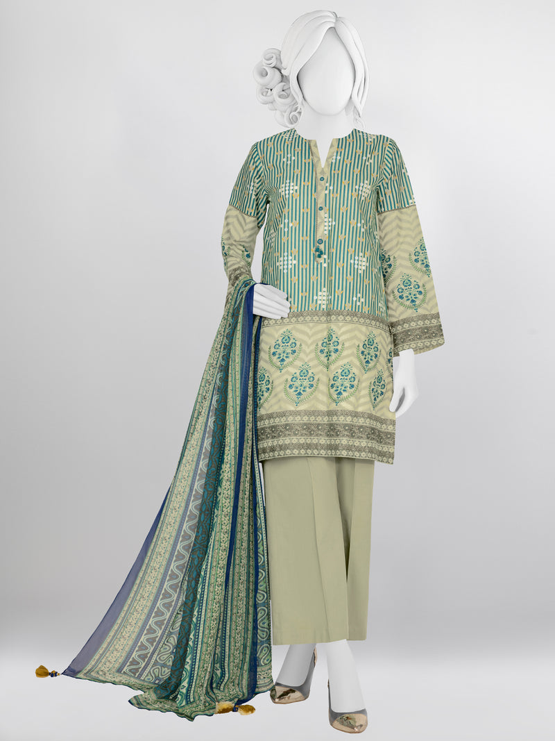 Lawn Printed 3 Piece Unstitched Suit | PLU-24-1155