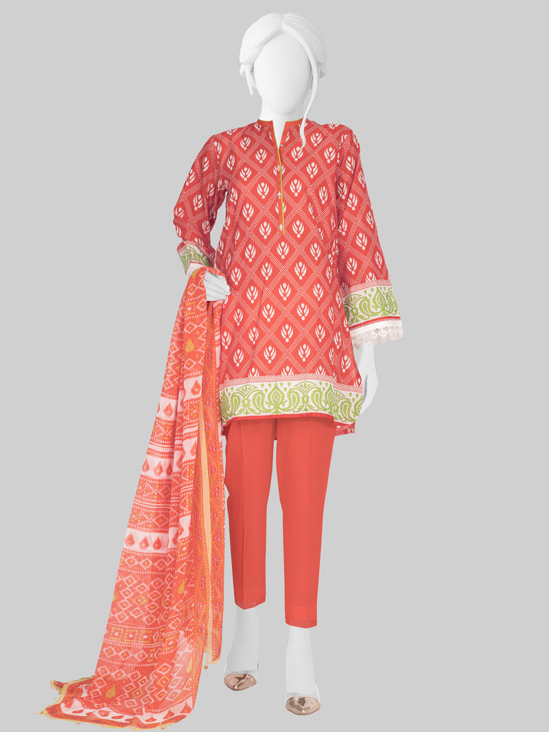 Lawn  Printed 3 Piece Unstitched Suit | PLU-24-1163