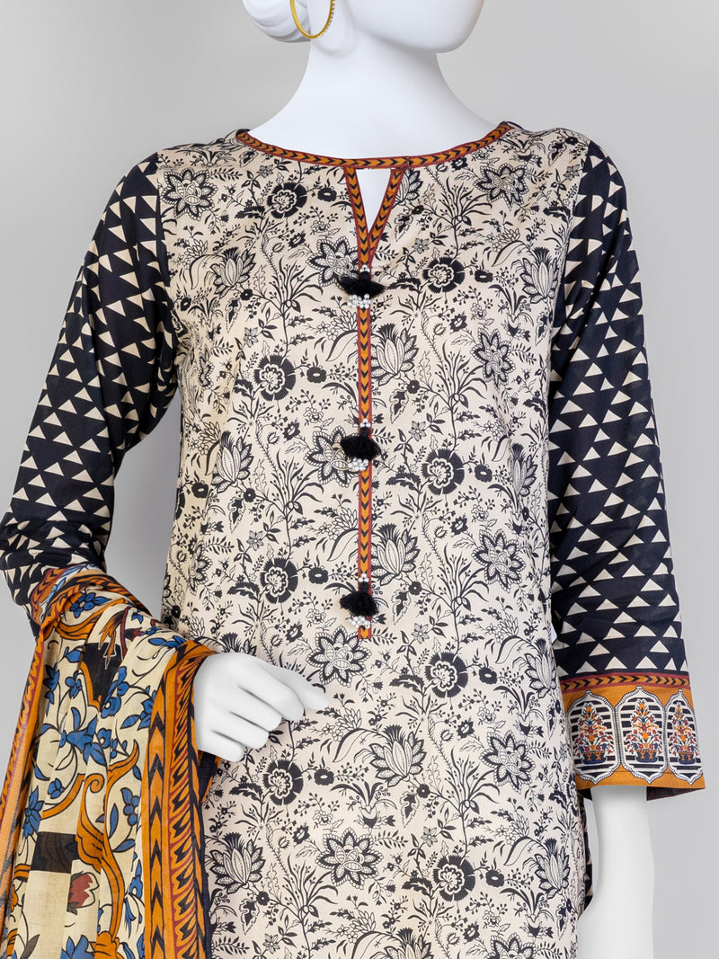 Lawn Printed 3 Piece Unstitched Suit | PLU-24-1216