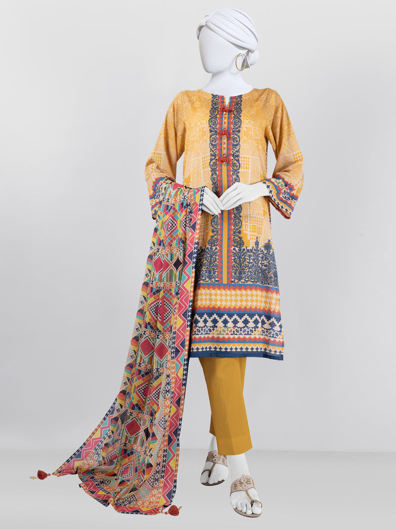 Lawn  Printed 3 Piece Unstitched Suit | PLU-24-1228