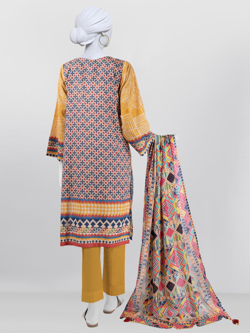 Lawn  Printed 3 Piece Unstitched Suit | PLU-24-1228