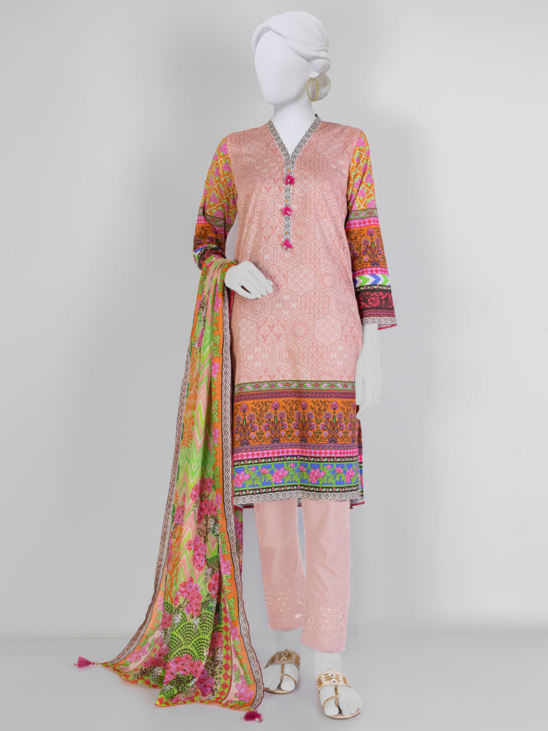 Lawn Printed 3 Piece Unstitched Suit | PLU-24-1236