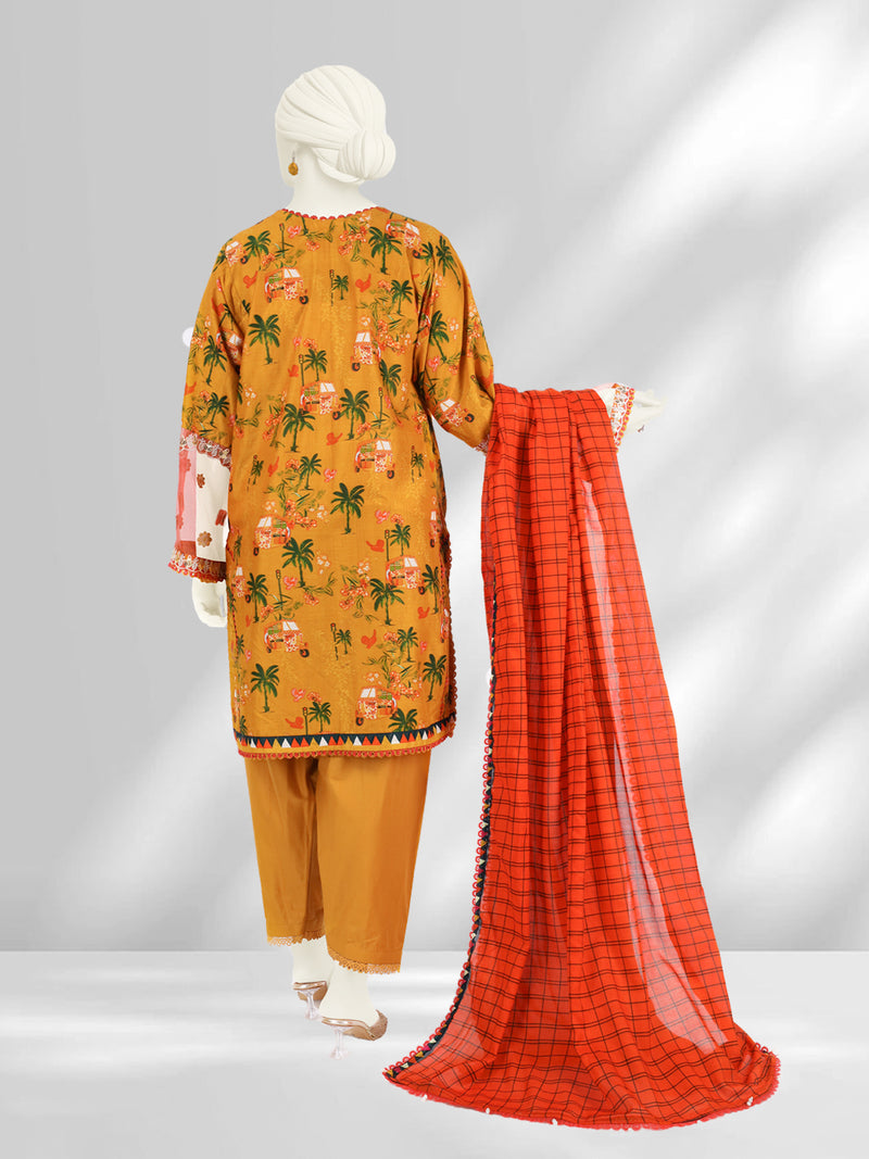 Lawn Embroidered 3 Piece Unstitched | PLU-24-1271-A