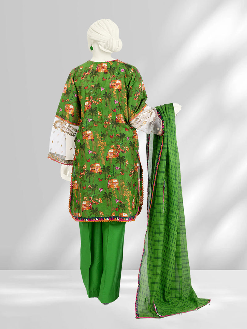 Lawn Embroidered 3 Piece Unstitched | PLU-24-1271-B