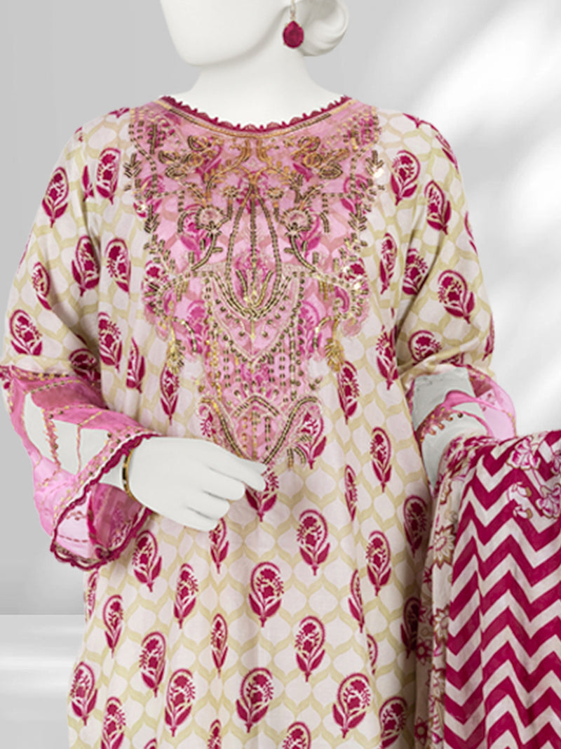 Lawn Embroidered 3 Piece Unstitched | PLU-24-1273-B