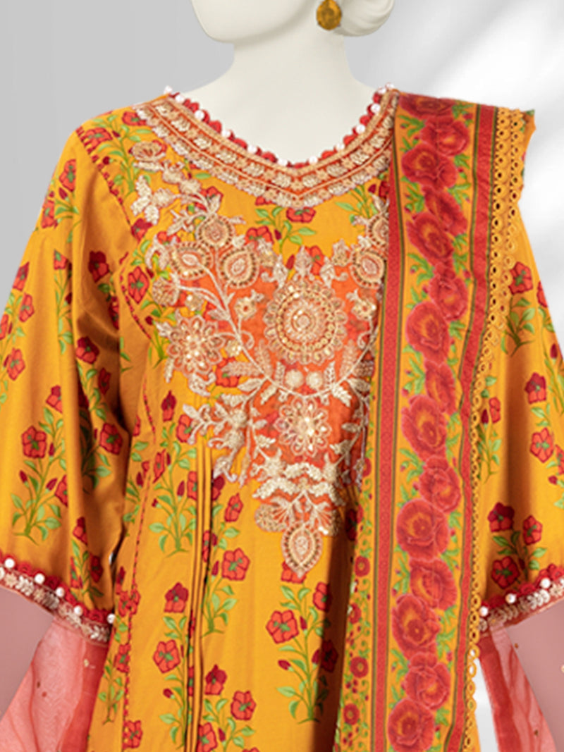 Lawn Embroidered 3 Piece Unstitched | PLU-24-1275-A