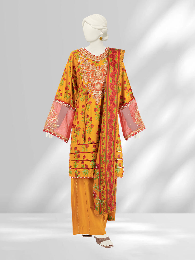 Lawn Embroidered 3 Piece Unstitched | PLU-24-1275-A