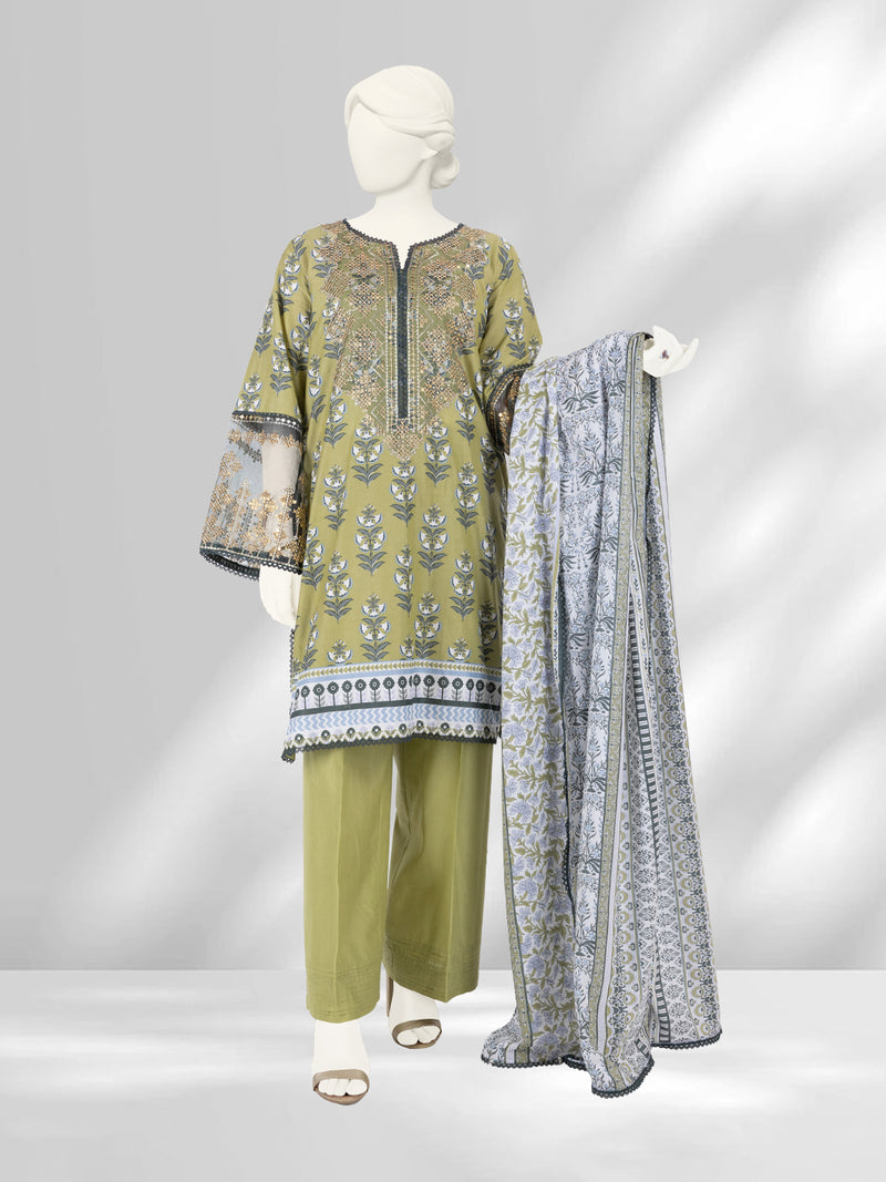 Lawn Embroidered 3 Piece Unstitched | PLU-24-1277-A