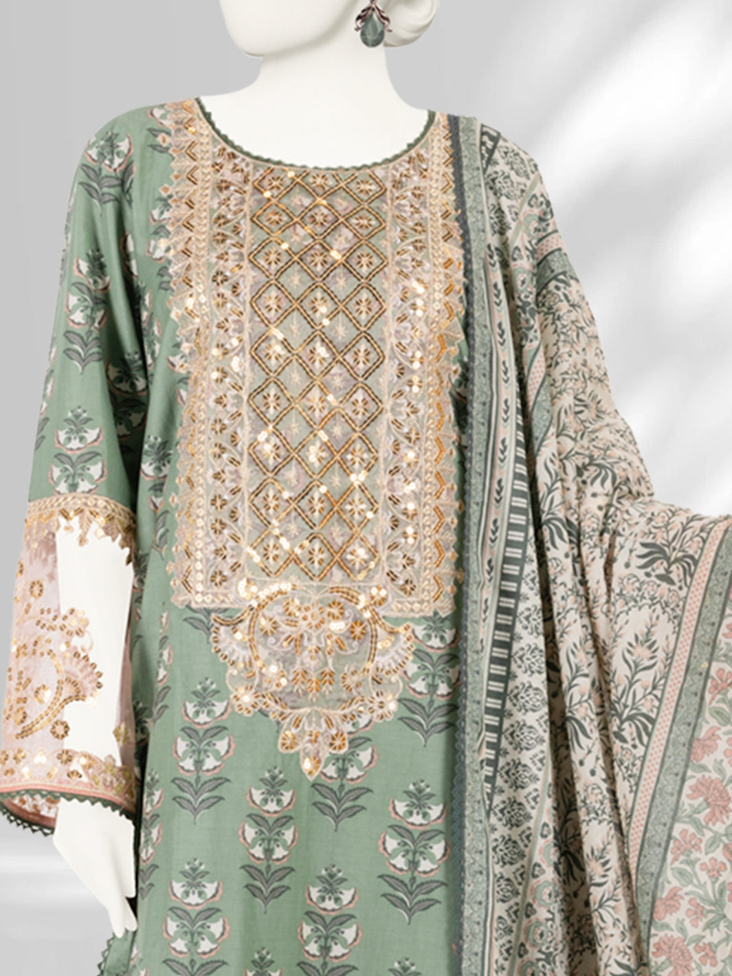 Lawn Embroidered 3 Piece Unstitched | PLU-24-1277-B