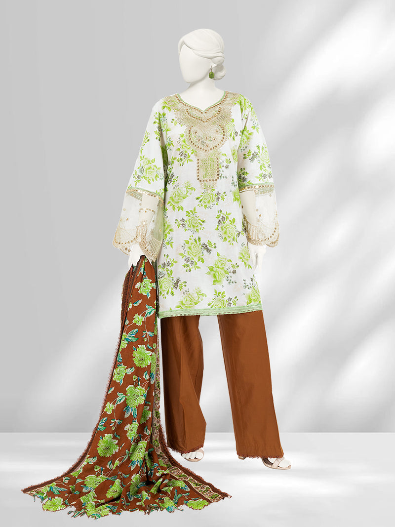 Lawn Embroidered 3 Piece Unstitched | PLU-24-1278-B