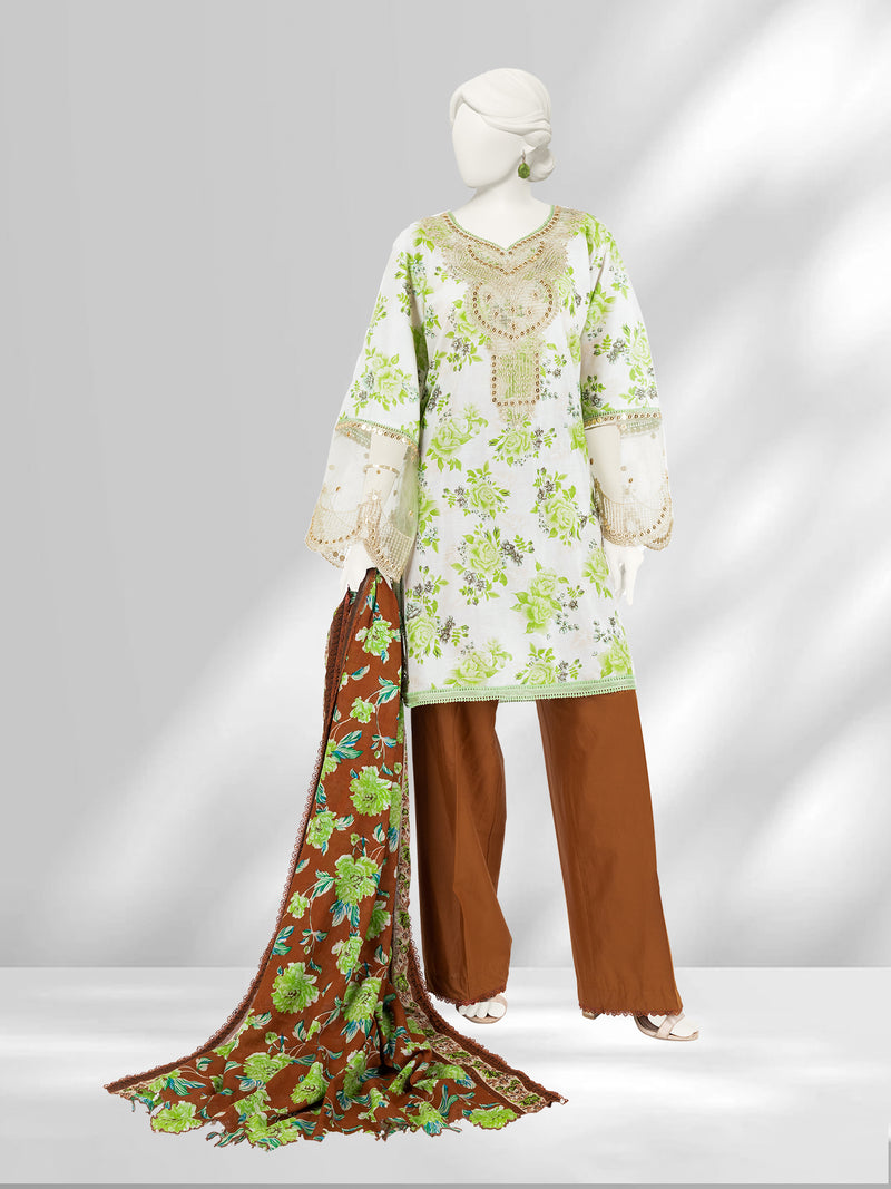 Lawn Embroidered 3 Piece Unstitched | PLU-24-1278-B