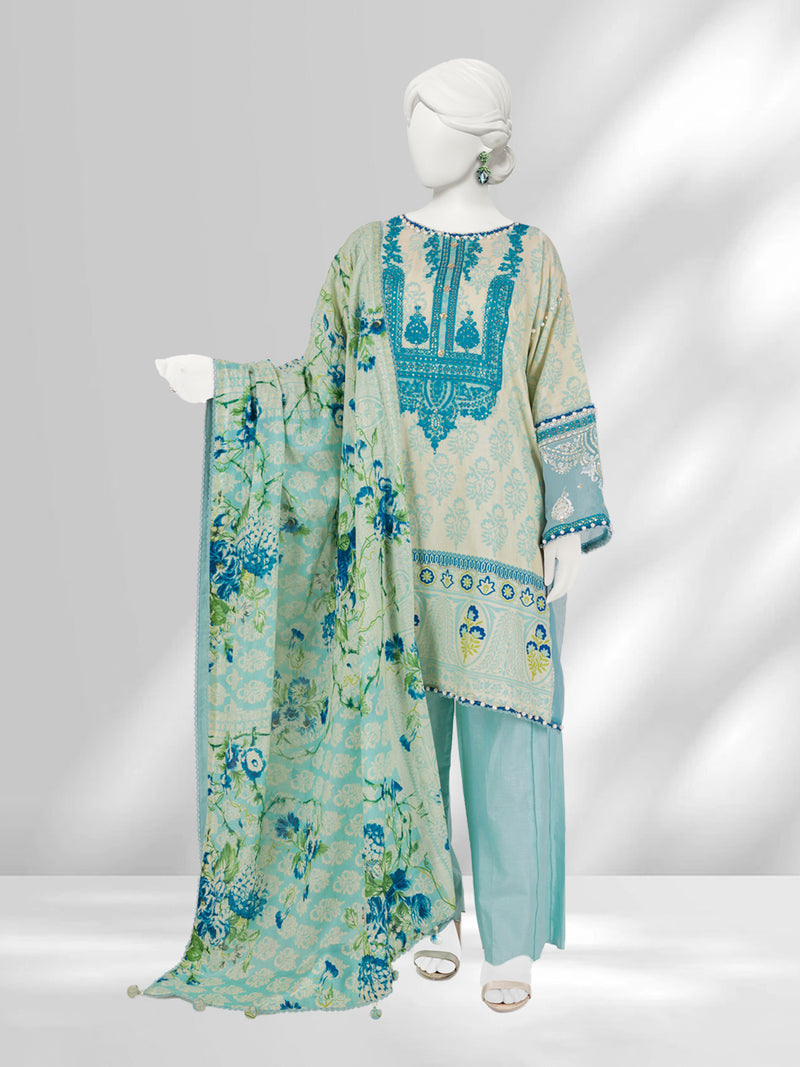 Lawn Embroidered 3 Piece Unstitched | PLU-24-1280-B