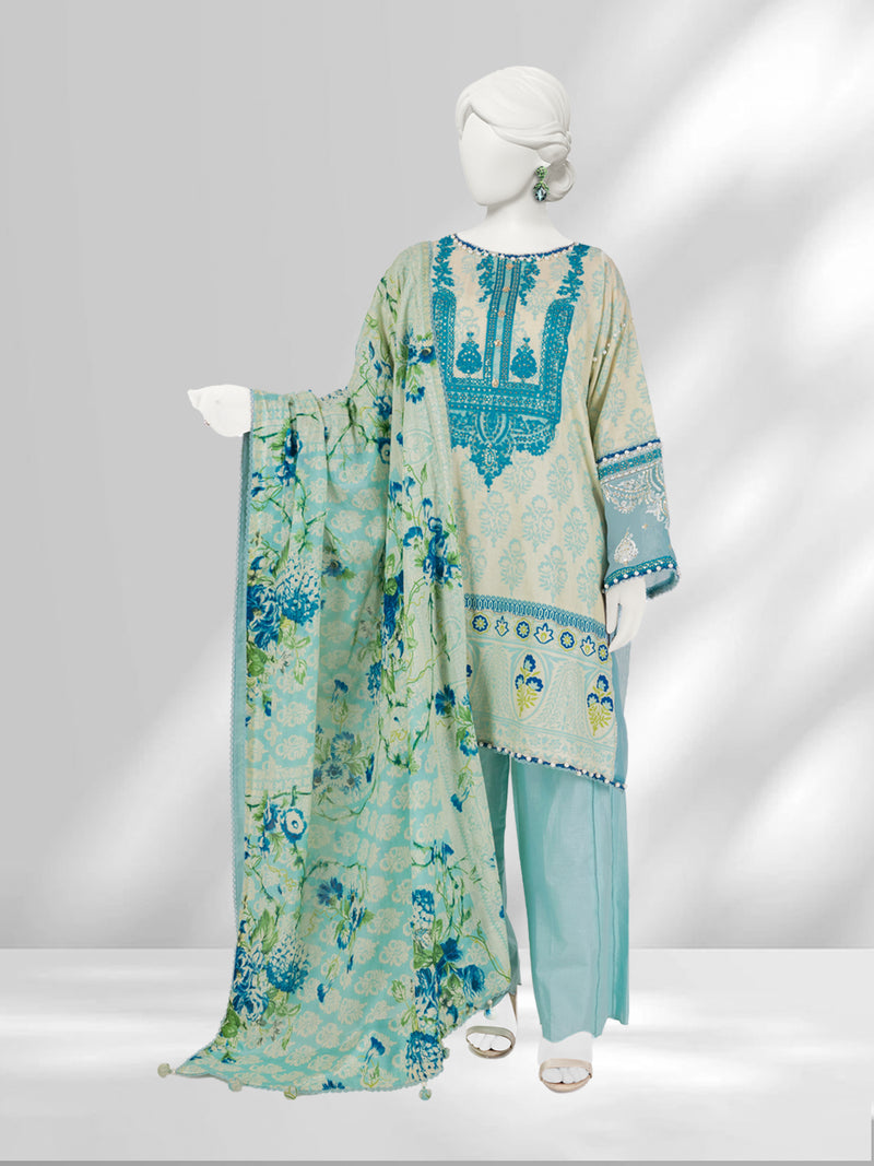 Lawn Embroidered 3 Piece Unstitched | PLU-24-1280-B