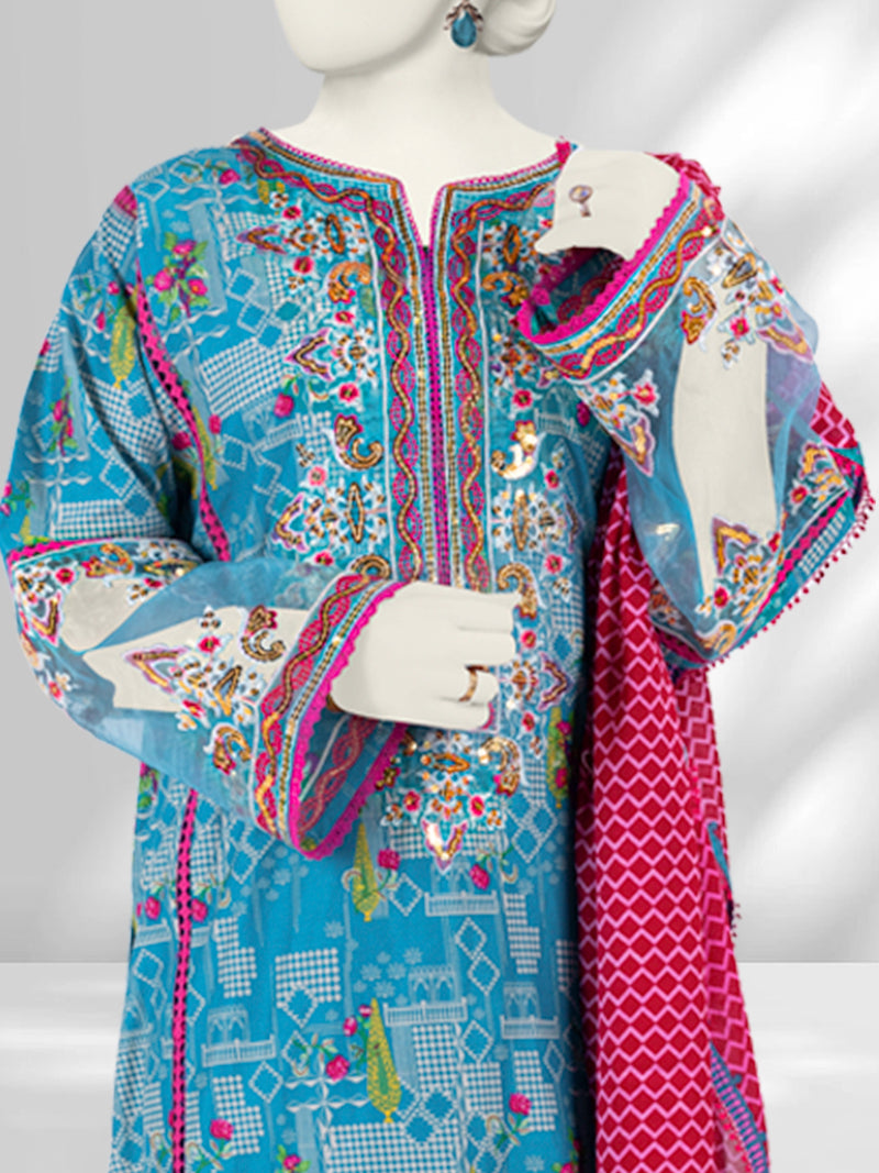 Lawn Embroidered 3 Piece Unstitched | PLU-24-1282-B