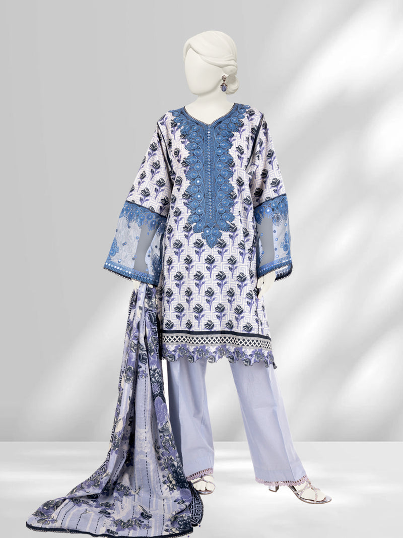 Lawn Embroidered 3 Piece Unstitched | PLU-24-1287-B