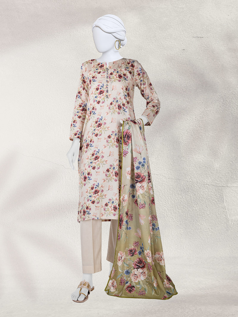 Lawn  Printed 3 Piece Unstitched Suit | PLU-24-1299