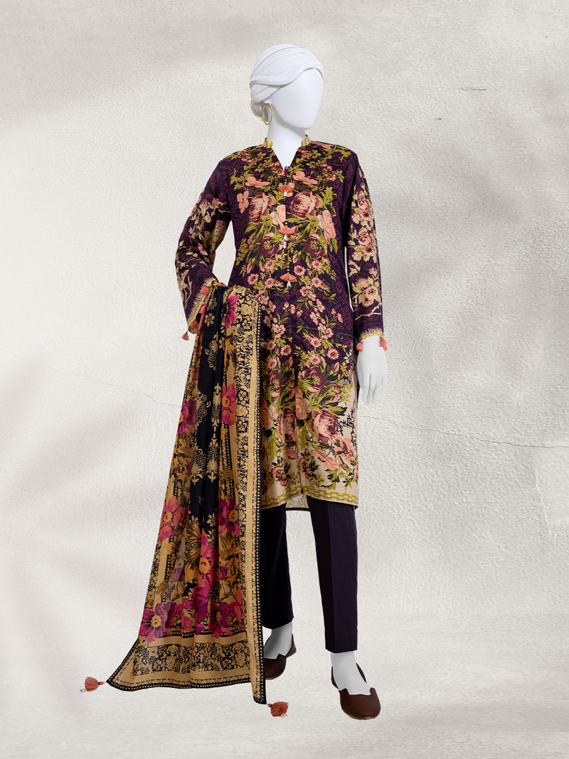 Lawn  Printed 3 Piece Unstitched Suit | PLU-24-1306