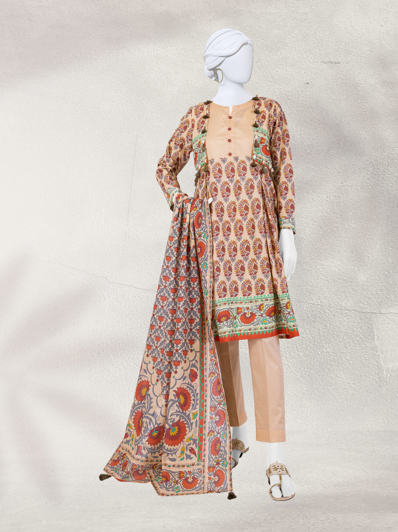 Lawn Printed 3 Piece Unstitched Suit | PLU-24-1472