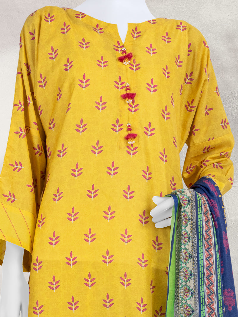 Lawn Printed 3 Piece Unstitched Suit | PLU-24-1473