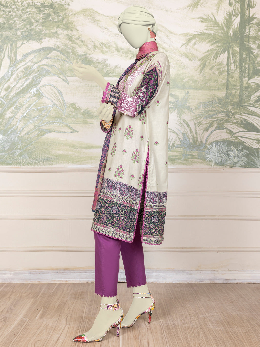 Multicolor Lawn Embroidered 3 Piece Unstitched Suit | PLU-24-1503