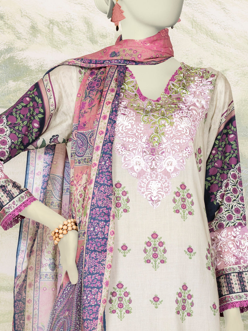 Multicolor Lawn Embroidered 3 Piece Unstitched Suit | PLU-24-1503