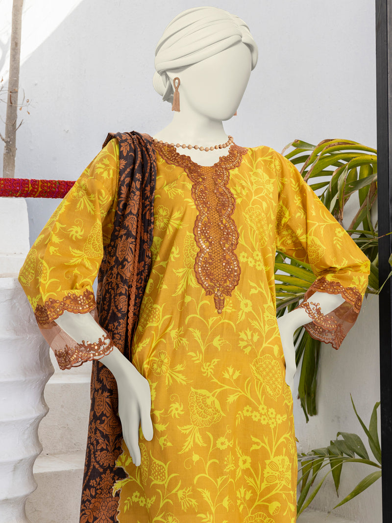 Multicolor Lawn Embroidered 3 Piece Unstitched Suit | PLU-24-1511