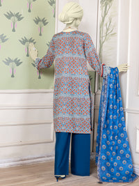 Multicolor Lawn Embroidered 3 Piece Unstitched Suit | PLU-24-1530