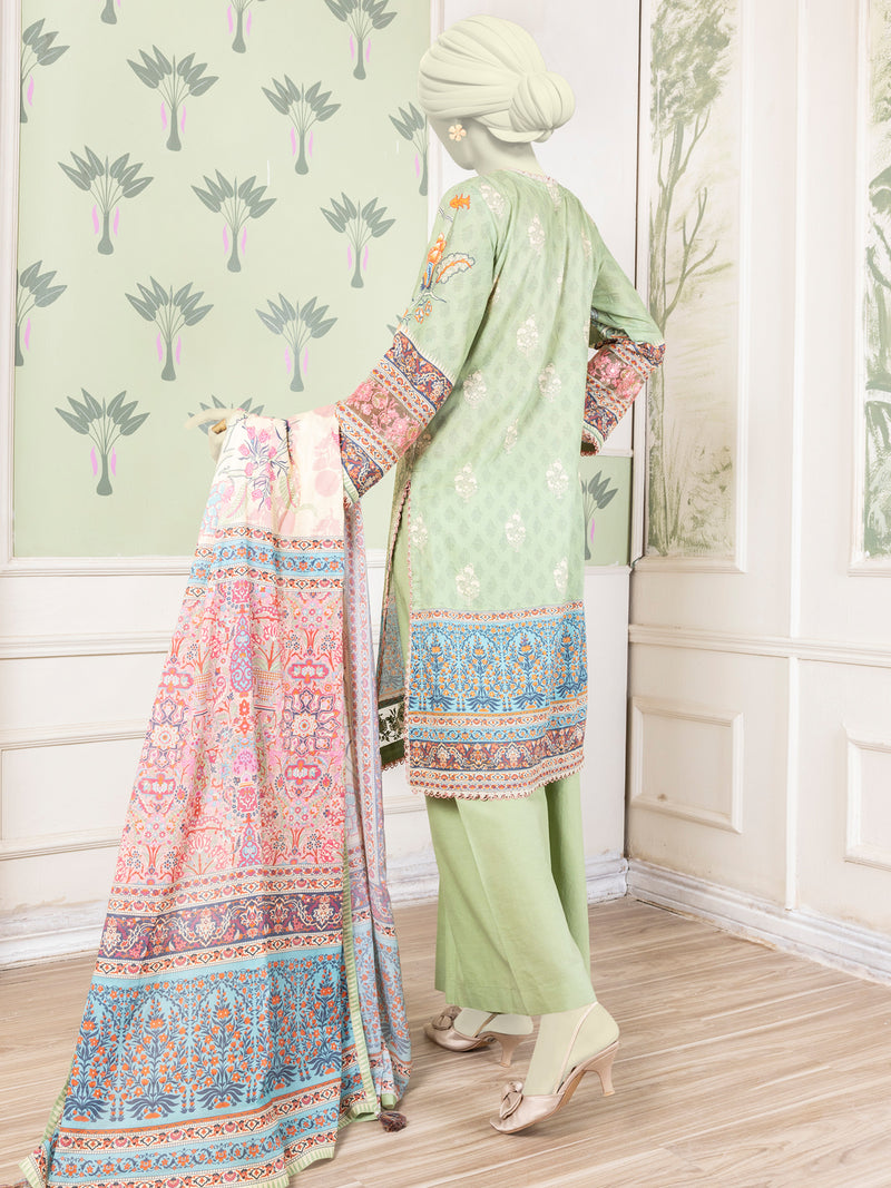 Multicolor Lawn Embroidered 3 Piece Unstitched Suit | PLU-24-1536