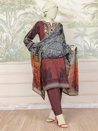 Multicolor Lawn Embroidered 3 Piece Unstitched Suit | PLU-24-1538